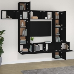 Set di Mobili Porta TV 9 pz Nero in Legno Multistrato