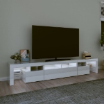 Mobile Porta TV con Luci LED Bianco Lucido 230x36,5x40 cm