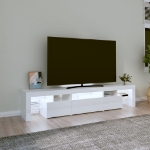 Mobile Porta TV con Luci LED Bianco Lucido 200x36,5x40 cm