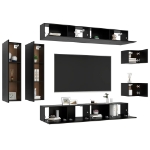 Set Mobili TV 8 pz Nero in Truciolato