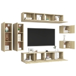 Set Mobili TV 8 pz Rovere Sonoma in Truciolato