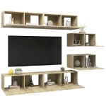 Set Mobili TV 6 pz Rovere Sonoma in Truciolato