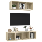 Set Porta TV 2 pz Rovere Sonoma in Truciolato