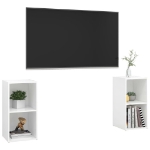 Mobili Porta TV 2 pz Bianco Lucido 72x35x36,5 cm in Truciolato