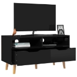 Mobile Porta TV Nero Lucido 90x40x48,5 cm Legno Multistrato