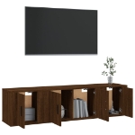 Set Mobili Porta TV 3 pz Rovere Marrone in Legno Multistrato