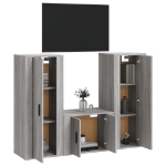 Set Mobili Porta TV 3 pz Grigio Sonoma in Legno Multistrato