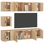 Set di Mobili Porta TV 7 pz Rovere Sonoma in Legno Multistrato