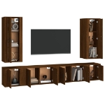 Set Mobili Porta TV 6 pz Rovere Marrone in Legno Multistrato