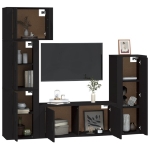 Set di Mobili Porta TV 5 pz Nero in Legno Multistrato