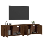 Mobili Porta TV a Parete 2 pz Rovere Marrone 80x34,5x40 cm