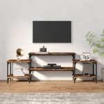 Mobile Porta TV Rovere Fumo 157x35x52 cm in Legno Multistrato