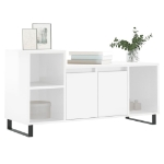 Mobile Porta TV Bianco Lucido 100x35x55 cm in Legno Multistrato