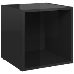 Mobili Porta TV 2pz Nero Lucido 37x35x37 cm Legno Multistrato