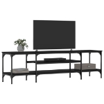 Mobile Porta TV Nero 161x35x45 cm in Legno Multistrato e Ferro