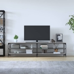 Mobile TV Grigio Sonoma 200x30x50cm Legno Multistrato e Metallo