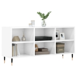 Mobile Porta TV Bianco Lucido 103,5x30x50 cm Legno Multistrato