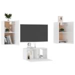 Set Mobili TV 3 pz Bianco Lucido in Truciolato