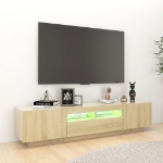Mobile Porta TV con Luci LED Rovere Sonoma 180x35x40 cm