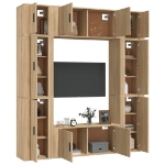 Set Mobili Porta TV 8pz Rovere Sonoma in Legno Multistrato