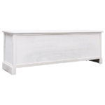 Mobile TV Bianco Anticato 108x30x40 cm Legno Massello Paulownia