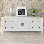 Mobile Porta TV Bianco 110x24x48 cm in Legno Multistrato