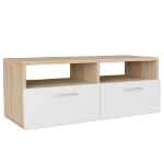 Mobili TV 2 pz in Legno Multistrato 95x35x36 cm Rovere e Bianco