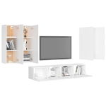 Set Mobile TV 6 pz Bianco in Truciolato