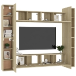Set Porta TV 8 pz Rovere Sonoma in Truciolato