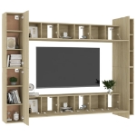 Set Porta TV 10 pz Rovere Sonoma in Truciolato