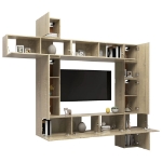 Set Mobili TV 9 pz Rovere Sonoma in Truciolato