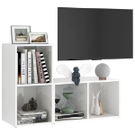 Mobili Porta TV 2 pz Bianco Lucido 72x35x36,5 cm in Truciolato