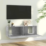 Mobile Porta TV Grigio Cemento 100x30x30cm in Legno Multistrato