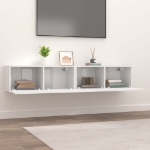 Mobili Porta TV 2pz Bianco Lucido 80x30x30 cm Legno Multistrato