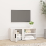 Mobile Porta TV Bianco Lucido 80x31,5x36 cm Legno Multistrato