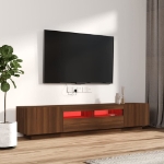 Set Mobili TV 2pz con Luci LED Rovere Marrone Legno Multistrato