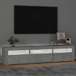 Mobile Porta TV con Luci LED Grigio Cemento 180x35x40 cm