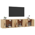 Mobili Porta TV a Parete 3 pz Rovere Sonoma 57x34,5x40 cm