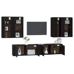 Set Mobili Porta TV 6 pz Nero in Legno Multistrato