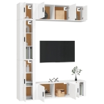 Set di Mobili Porta TV 7 pz Bianco in Legno Multistrato