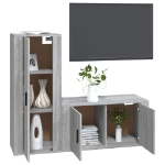 Set Mobili Porta TV 2 pz Grigio Sonoma in Legno Multistrato