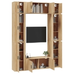 Set Mobili Porta TV 8pz Rovere Sonoma in Legno Multistrato