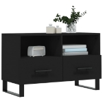 Mobile Porta TV Nero 80x36x50 cm in Legno Multistrato