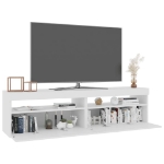 Mobili Porta TV con Luci LED 2 pz Bianco Lucido 75x35x40 cm