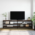 Mobile TV Rovere Marrone 180x30x50cm Legno Multistrato Metallo