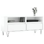 Mobile Porta TV Bianco Lucido 100x34,5x44,5cm Legno Multistrato