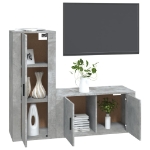 Set di Mobili Porta TV 2 pz Grigio Cemento in Legno Multistrato