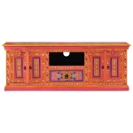 Mobile Porta TV Rosa 110x30x40 cm in Legno Massello di Mango