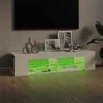Mobile Porta TV con Luci LED Bianco Lucido 135x39x30 cm