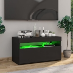 Mobile Porta TV con Luci LED Nero 75x35x40 cm